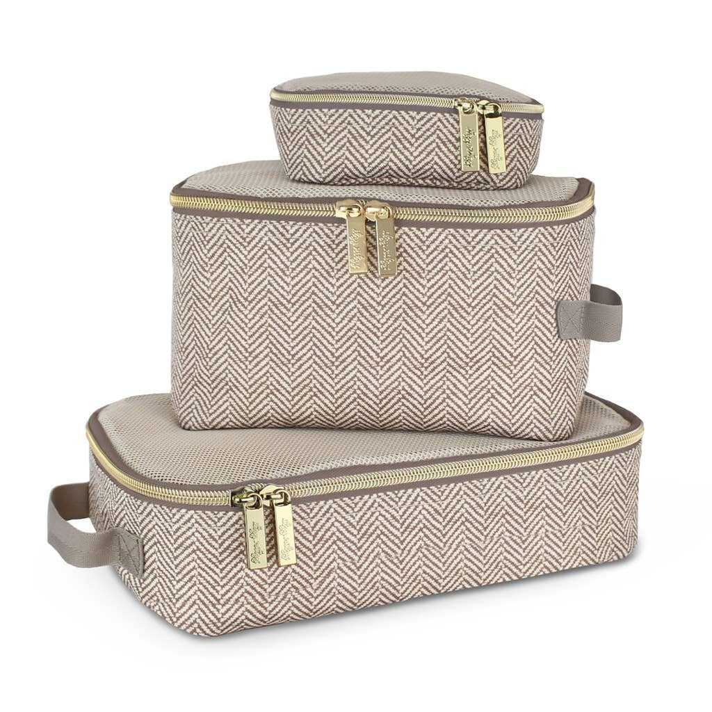 Itzy Ritzy - Pack Like a Boss™ Taupe Packing Cubes