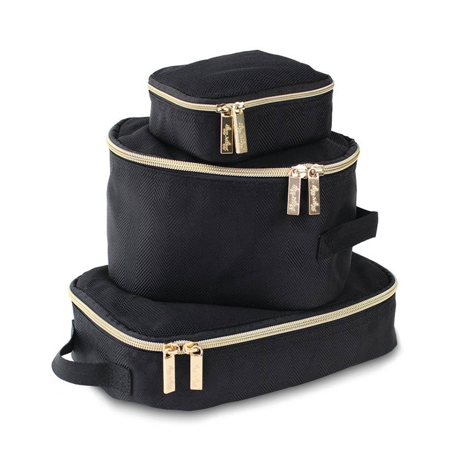 Itzy Ritzy - Pack Like a Boss™ Black & Gold Packing Cubes