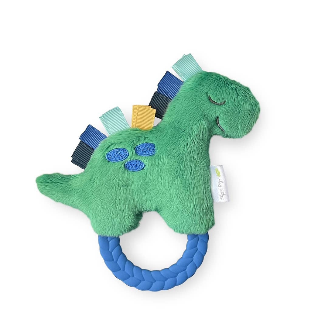 Itzy Ritzy - Ritzy Rattle Pal™ Dino Rattle Pal with Teether