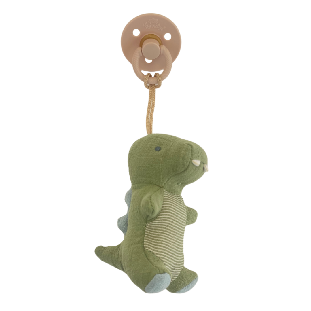 Itzy Ritzy - Bitzy Pal Dino Natural Rubber Pacifier & Stuffed Animal