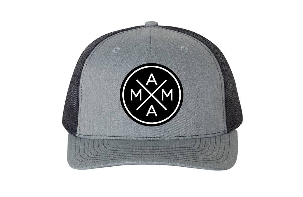 Tiny Trucker Co - Mama X™ Leather Patch Grey & Black Trucker Hat
