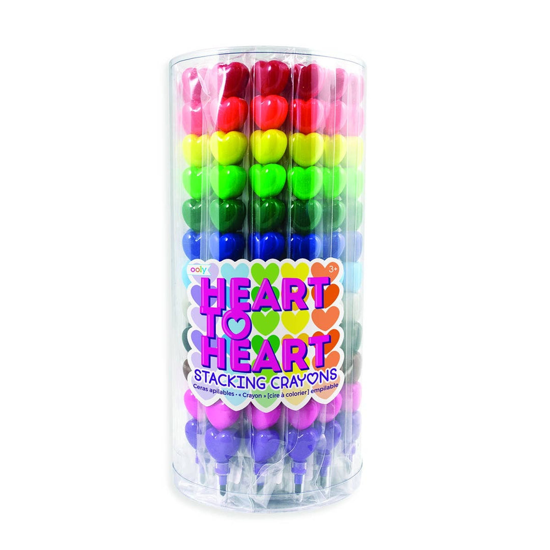 OOLY Heart to Heart Stacking Crayons - Tub of 24