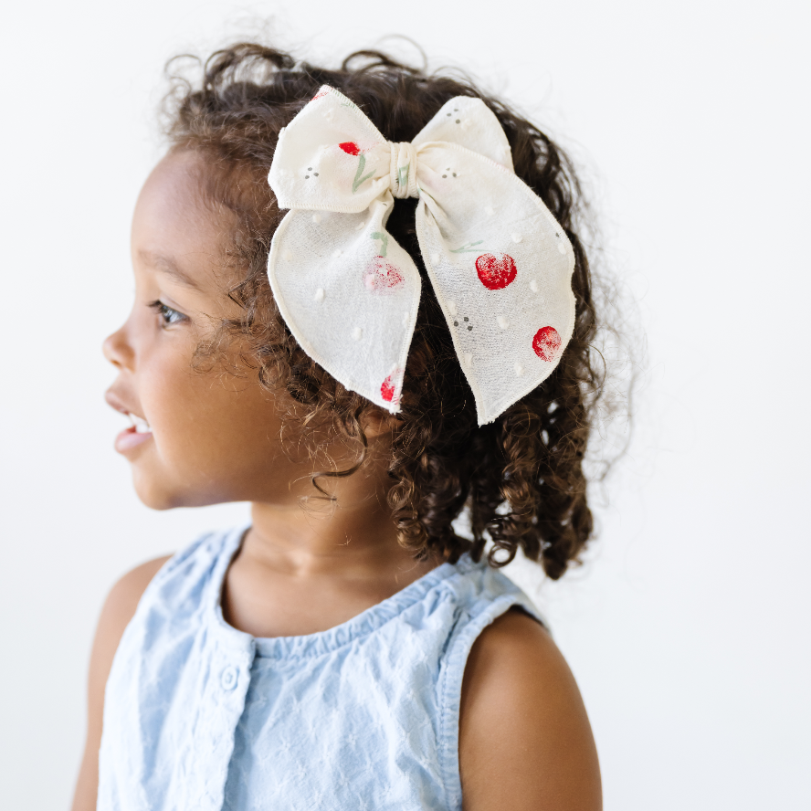 Baby Bling Bows - BELLE CLIP: clipped dot cherries