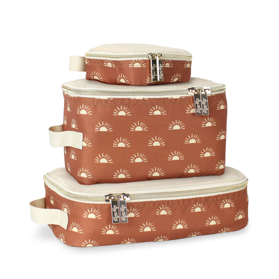Itzy Ritzy - Pack Like a Boss™ Terracotta Suns Packing Cubes