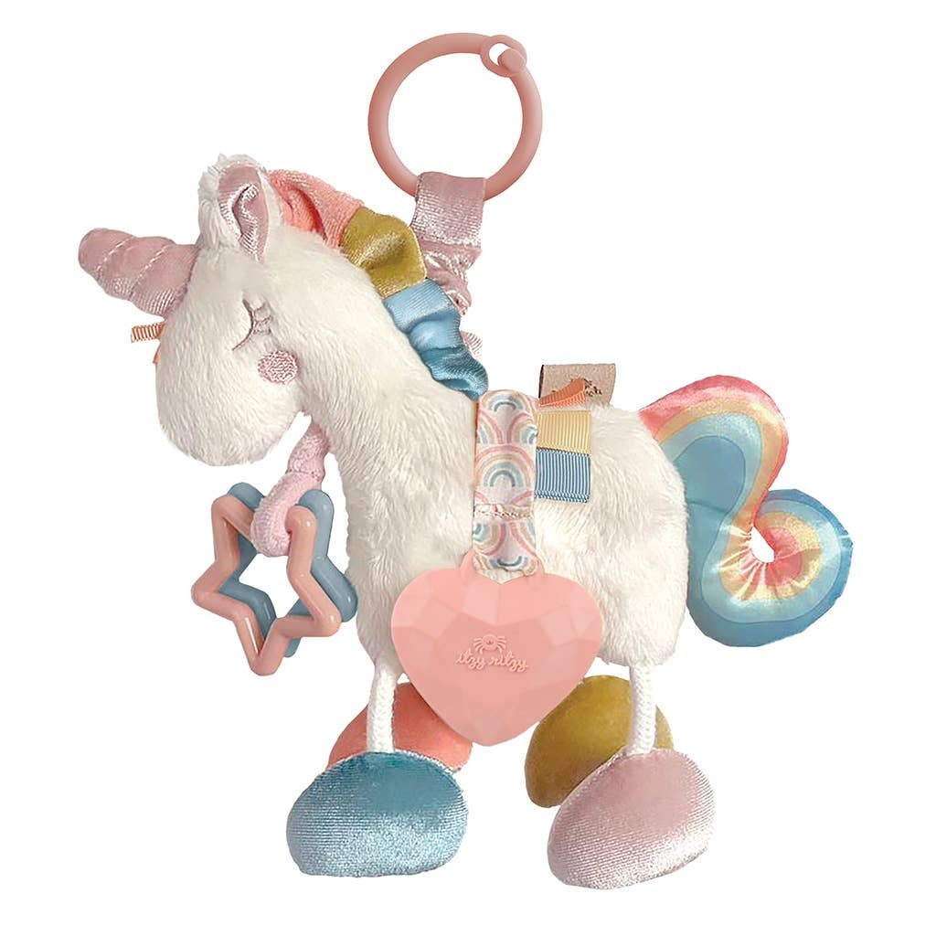 Itzy Ritzy - Link & Love™ Unicorn Activity Plush with Teether Toy