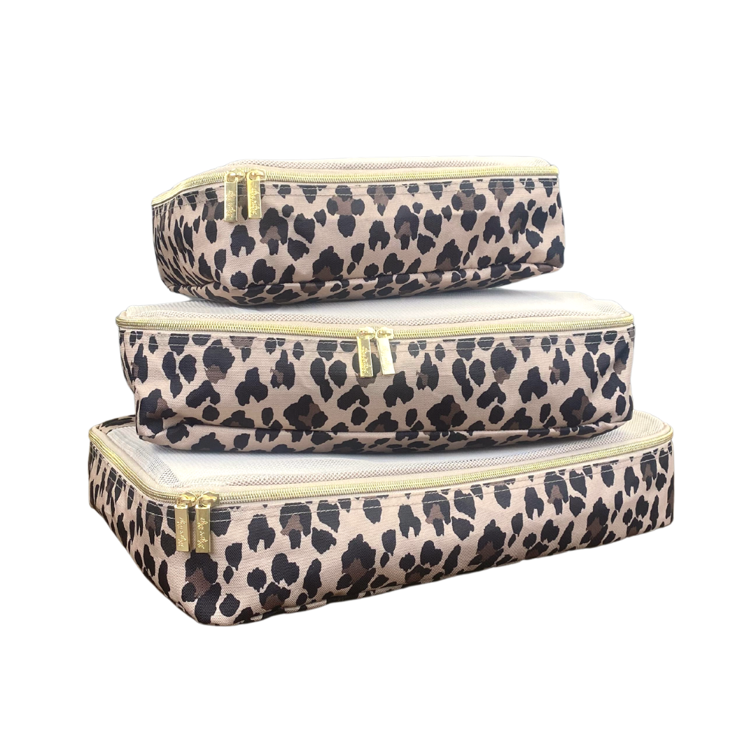 Itzy Ritzy - Pack Like A Boss™ - Packing Cubes Large Set Leopard