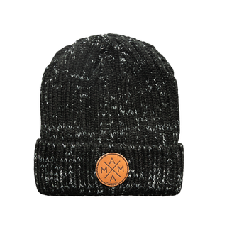 Tiny Trucker Co - Mama Black Beanie with Leather Patch