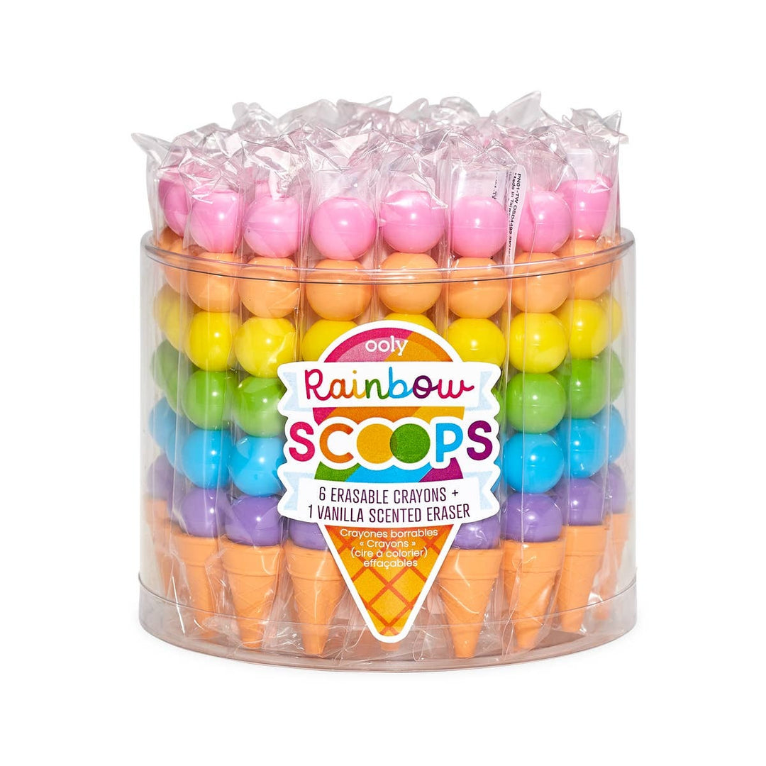 OOLY Rainbow Scoops Vanilla Scented Stacking Erasable Crayons