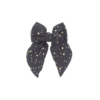Baby Bling Bows - BELLE CLIP: gauze pewter star