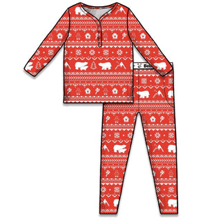 Bellabu Bear - Polar Isle Red Bamboo Women's Pajama Set