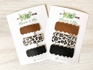 Macie & Me - Cheetah Snap Clip Set