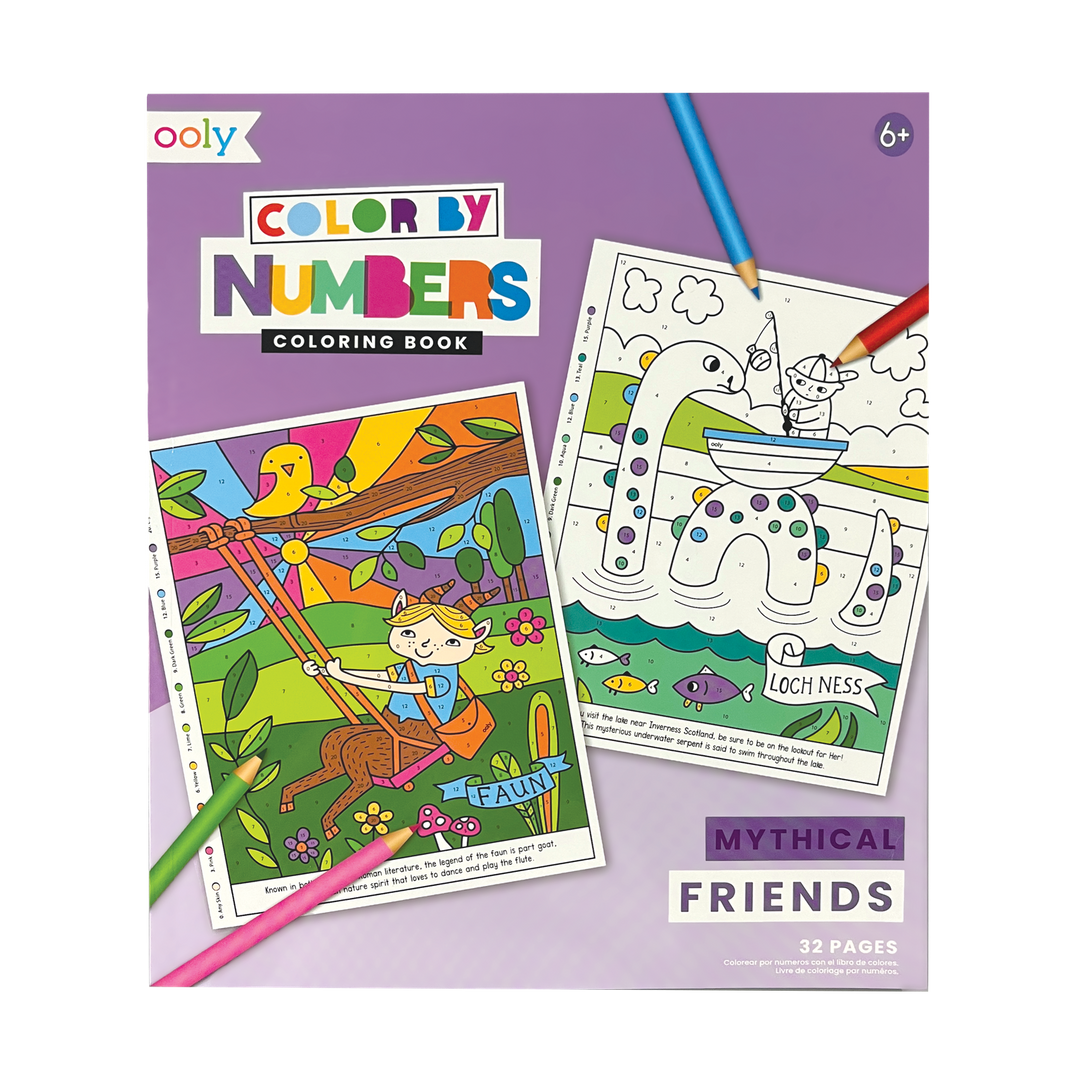 OOLY Color By Number Coloring Book- Mythical Friends