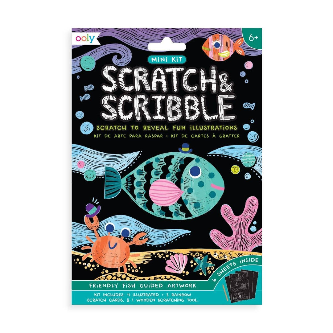 OOLY Mini Scratch & Scribble Art Kit: Friendly Fish