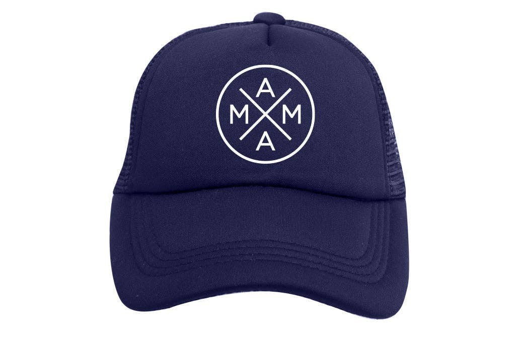 Tiny Trucker Co - Mama X™ Navy With White Glitter Trucker Hat