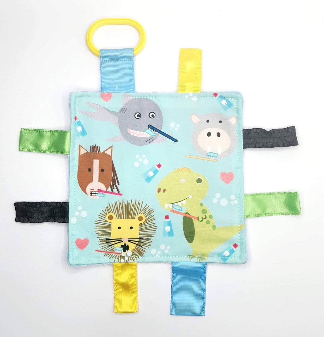 Baby Jack and Company - Baby Animals Brushing Teeth Dental Crinkle Tag Toy Teether