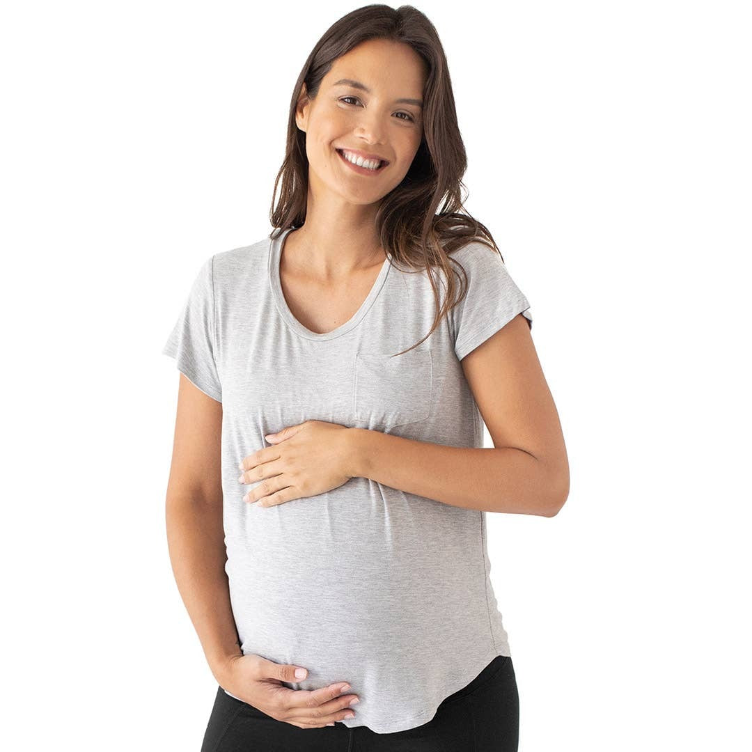 Kindred Bravely - Everyday Nursing & Maternity T-shirt With Pocket Grey Heather
