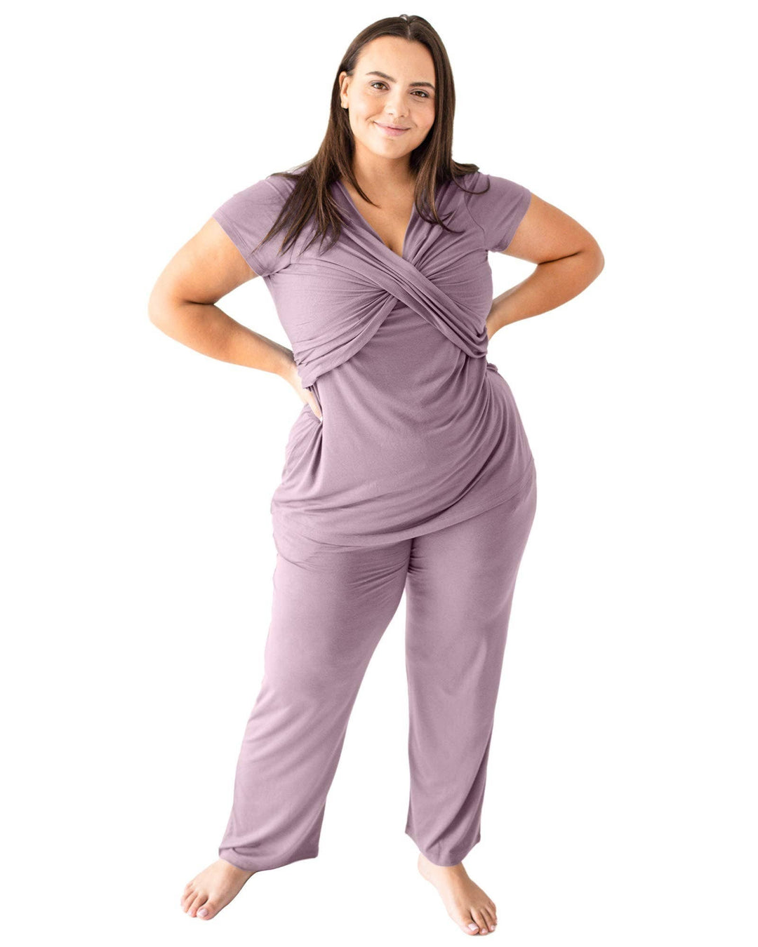Jane Nursing Pajama Set  Burgundy Plum - Kindred Bravely