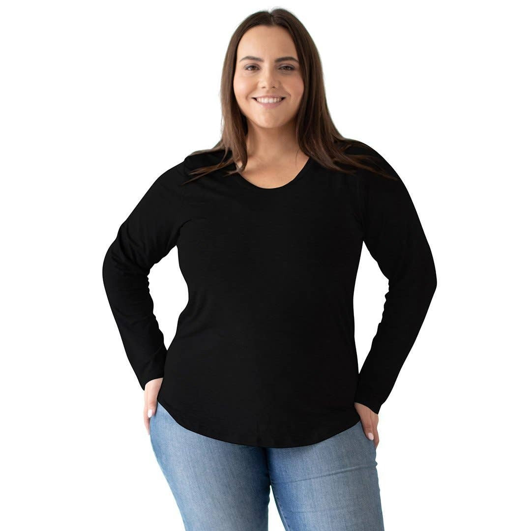 Kindred Bravely - Bamboo Nursing & Maternity Long Sleeve T-shirt Black