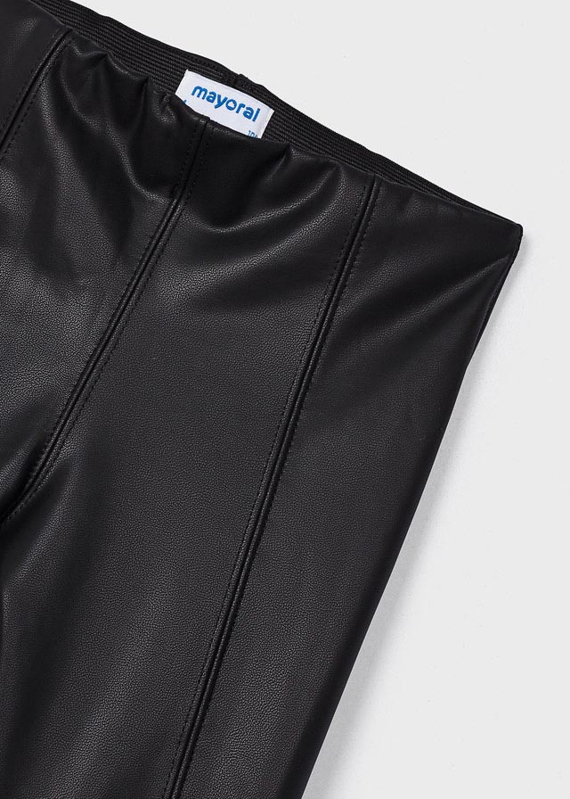 Mayoral Synthetic Leather Leggings Black