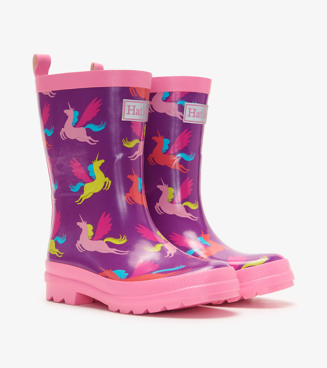 Hatley Pretty Pegasus Shiny Rain Boots & Matching Socks